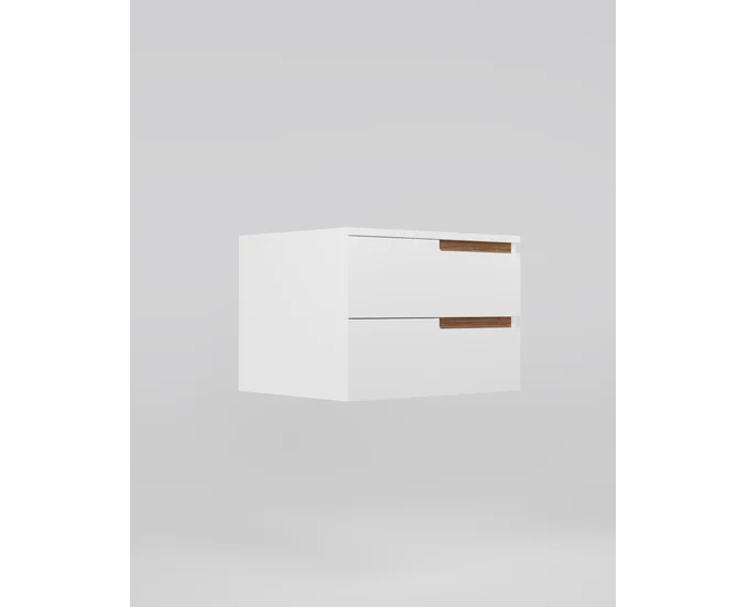 MOBILIER BAIE CU BLAT DALET NOVA LINE, MDF VOPSIT ALB RAL 9003, 2 SERTARE, 60 CM