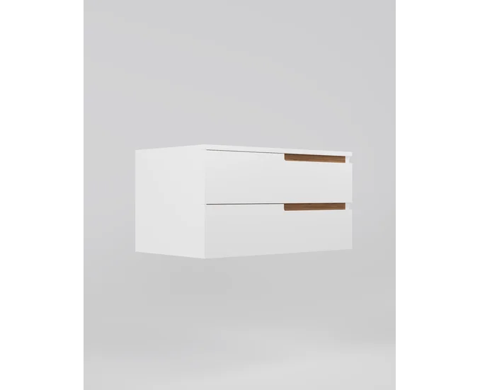 MOBILIER BAIE CU BLAT DALET NOVA LINE, MDF VOPSIT ALB RAL 9003, 2 SERTARE, 80 CM