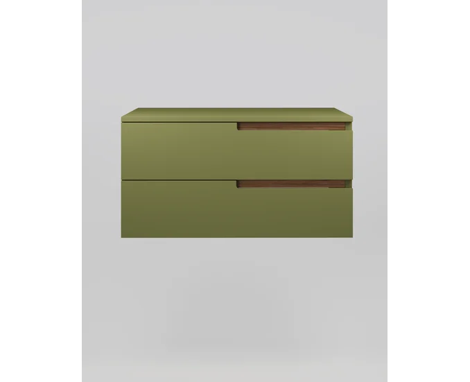 MOBILIER BAIE CU BLAT DALET NOVA LINE, MDF VOPSIT VERDE RAL 6013, 2 SERTARE, 80 CM