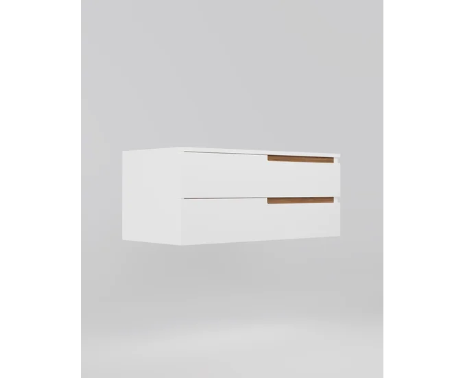 MOBILIER BAIE CU BLAT DALET NOVA LINE, MDF VOPSIT ALB RAL 9003, 2 SERTARE, 100 CM