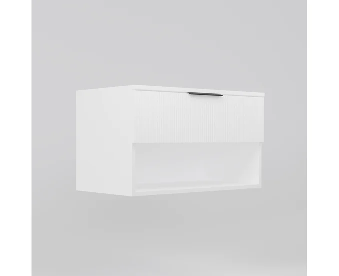 MOBILIER BAIE CU BLAT DALET LEGGERO, MDF VOPSIT ALB RAL 9003, CU DEPOZITARE, 80 CM